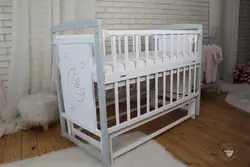 Ліжко дитяче Baby Comfort TEDDY біло-сіра з маятником